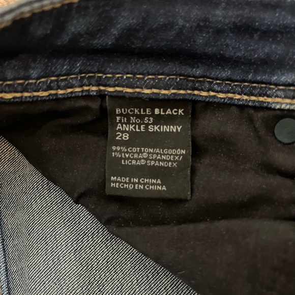 Buckle Dark Blue Distressed Skinny Jeans - Picture 3 of 5